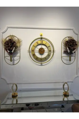 3-Piece Romera Classic Exclusive, Modern Decorative Metal 3-Piece Wall Clock - 1