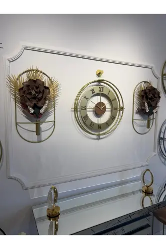 3-Piece Romera Classic Exclusive, Modern Decorative Metal 3-Piece Wall Clock - 5