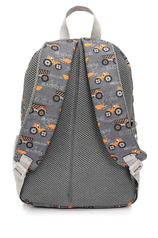 3-Piece School Backpack Set Grey Truck - 5