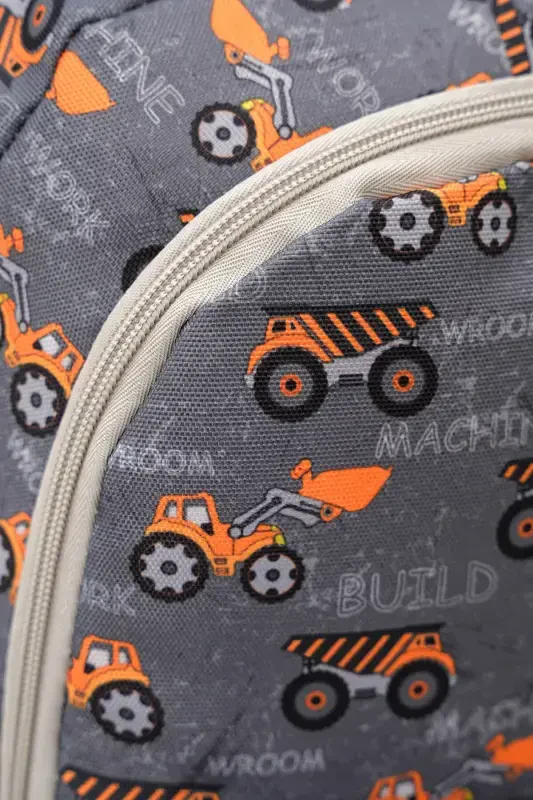 3-Piece School Backpack Set Grey Truck - 6