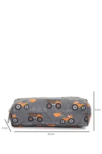 3-Piece School Backpack Set Grey Truck - 8