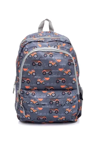 3-Piece School Backpack Set Grey Truck - 5