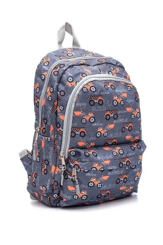 3-Piece School Backpack Set Grey Truck - 6