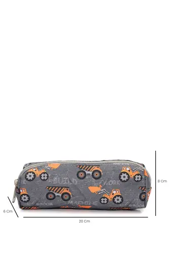 3-Piece School Backpack Set Grey Truck - 4