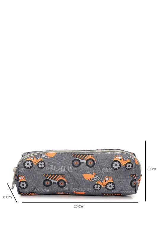 3-Piece School Backpack Set Grey Truck - 4