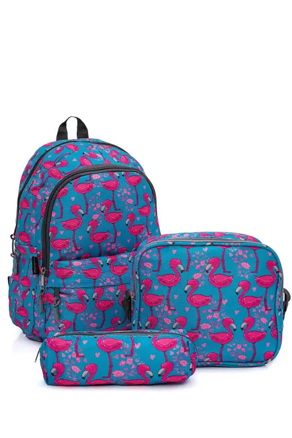3-Piece School Bag Set Pink Flamingo / Plcan2079.318 - 3