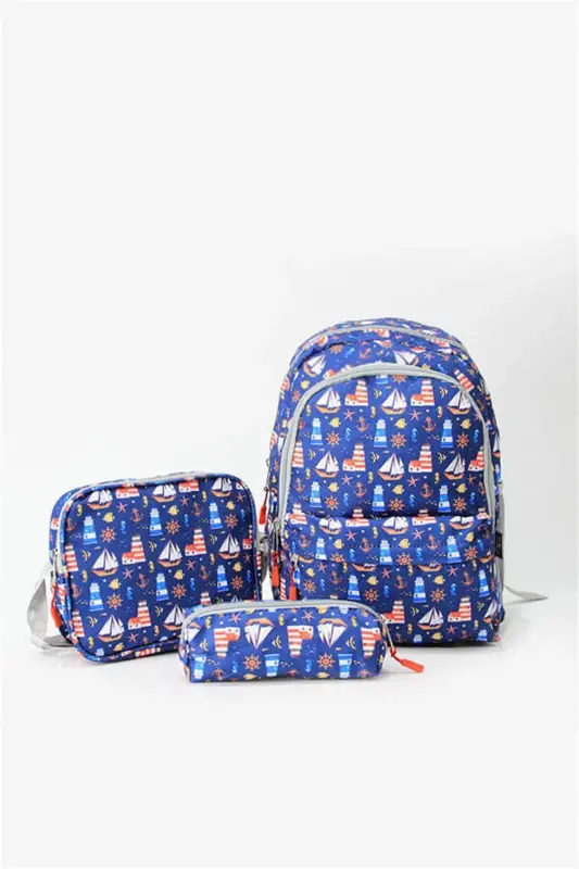 3-Piece School Bag Set Sailor /plcan2079.334-Patterned3 - CAMBRIDGE POLO CLUB