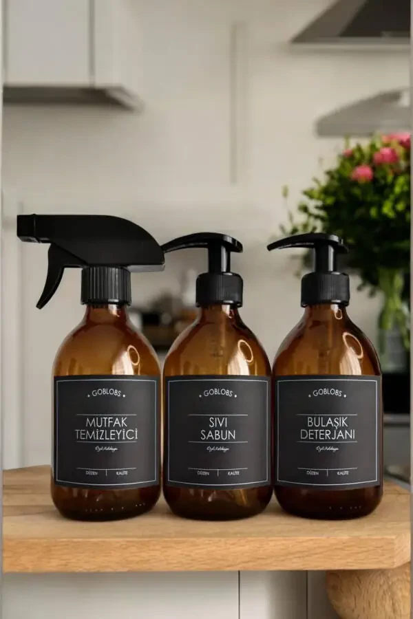 3'lu Set 300ml Şişe Amber Sprey Mutfak Temizleyici - 2