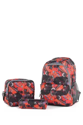 3-Piece Set Elementary School Bag - RED CAR - 1
