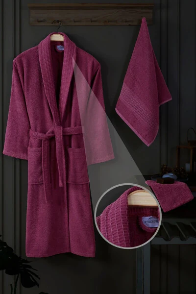 3-Piece Terry Bathrobe Set 100% Cotton | High-Quality Bathrobe Set | Softness and Absorbency - 1