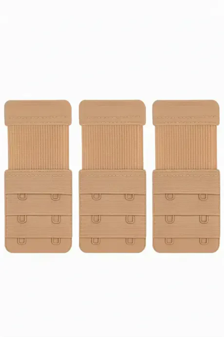 3 Pieces Bra Extender with Elastic Back, 2 Hooks - BÜYÜKBEDENIZ