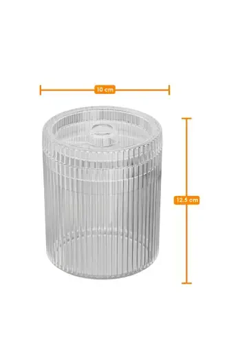 3 Pieces Multipurpose Makeup Cosmetic Cotton Bath Organizer Set-Melisa Transparent - PUFWIN HOME (1)