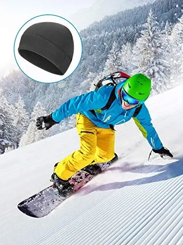 3 Pieces Winter Warm Skull Cap Soft Fleece Beanie Hat Thick Windproof Watch Cap Skiing Outdoor Warm Colored for Men Women - 6
