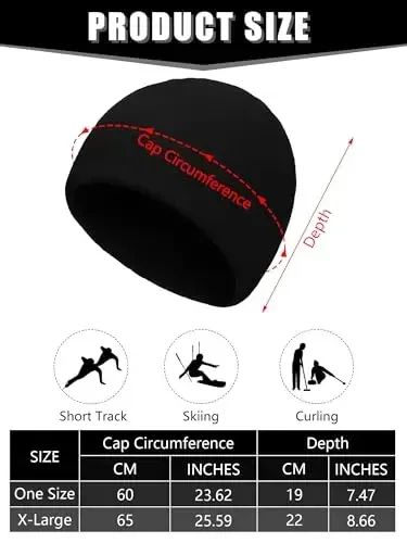 3 Pieces Winter Warm Skull Cap Soft Fleece Beanie Hat Thick Windproof Watch Cap Skiing Outdoor Warm Colored for Men Women - 3