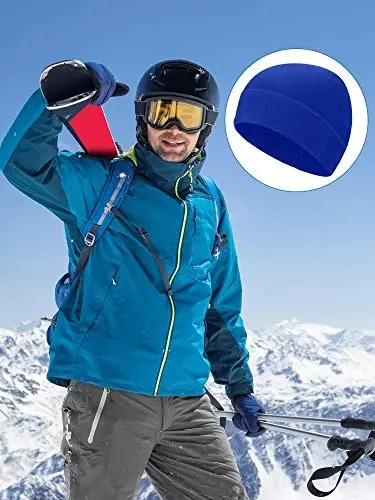 3 Pieces Winter Warm Skull Cap Soft Fleece Beanie Hat Thick Windproof Watch Cap Skiing Outdoor Warm Colored for Men Women - 6
