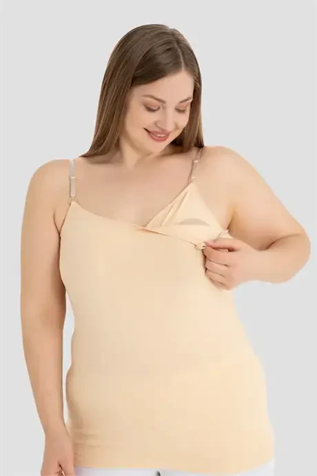 3 Pieces Women Skin Tone Nursing Tank Top Cotton Lycra - 2