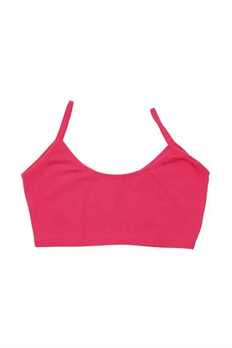 3 Pink Girls Crop Top Non-Padded Cotton Teen Training Bra - 4