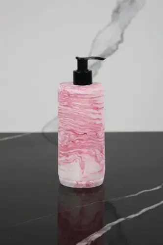 3 предмета мраморного дизайна бетонный набор для ванной комнаты дозатор мыла подставка для зубных щеток поднос-розовый - 3