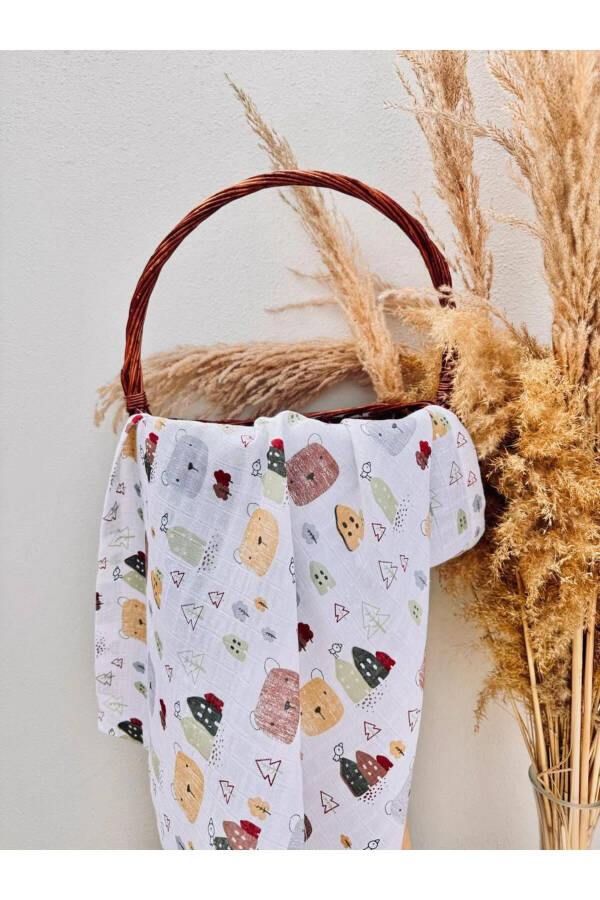 3 qatli 100% paxta organik muslin mato adyol, ko'p maqsadli, 80x80 sm, yangi tug'ilgan chaqaloq - 4