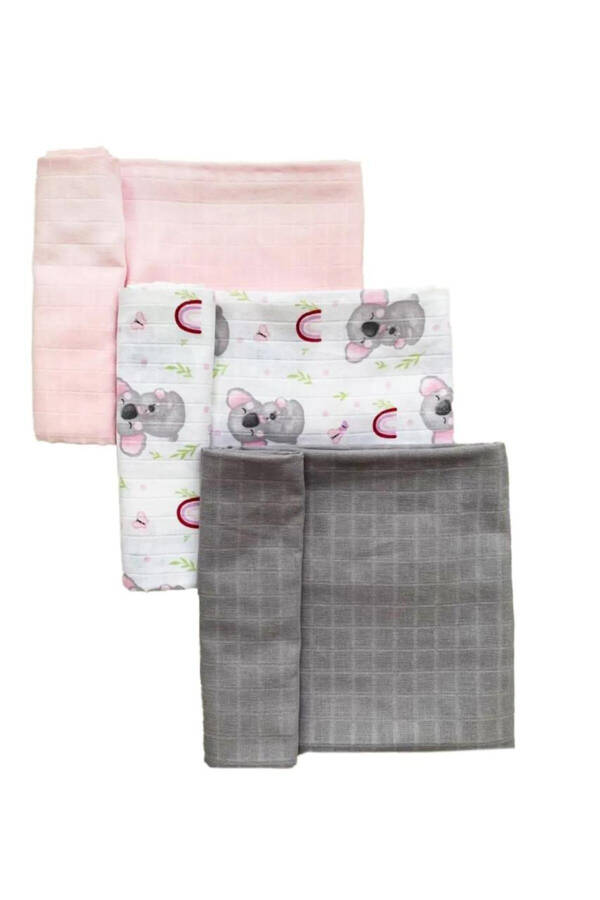 3 qatli 100% paxtadan Organik muslin mato adyol, Ko'p maqsadli, 80x80 sm, Yangi tug'ilgan chaqaloq - 3