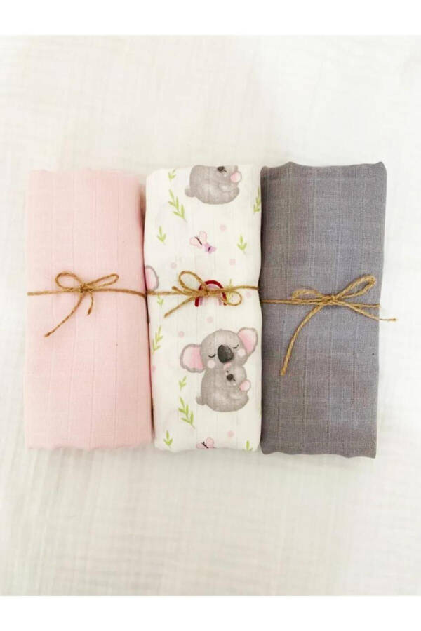 3 qatli 100% paxtadan Organik muslin mato adyol, Ko'p maqsadli, 80x80 sm, Yangi tug'ilgan chaqaloq - 4