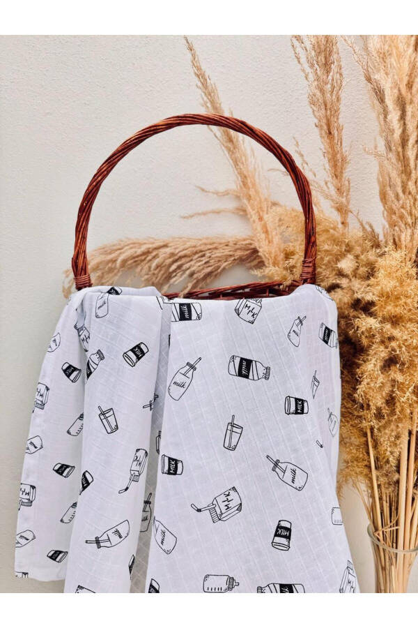 3 qatli 100% paxtali organik muslin mato adyol, ko'p maqsadli, 80x80 sm, yangi tug'ilgan chaqaloq - 5