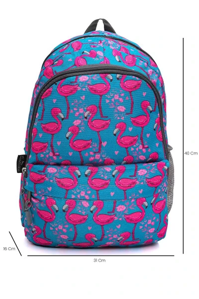 3 qismli Maktab Sumkasi To'plami Pushti Flamingo / Plcan2079.318 - 4