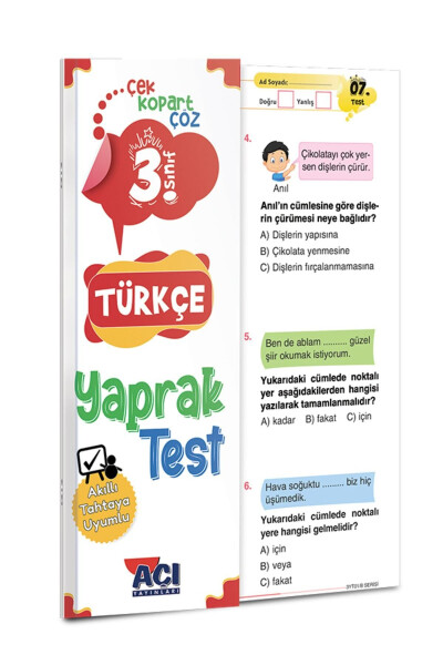 3. Sınıf Matematik Türkçe Fen Hayat Bilgisi İngilizce Yaprak Test Seti 5 Test - 8