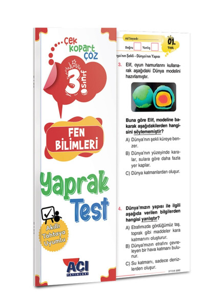 3. Sınıf Matematik Türkçe Fen Hayat Bilgisi İngilizce Yaprak Test Seti 5 Test - 10