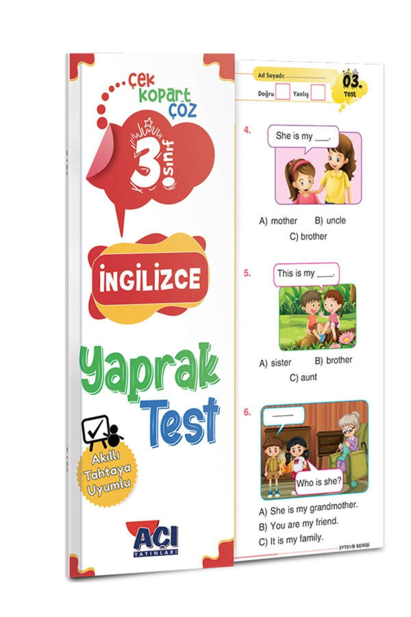 3. Sınıf Matematik Türkçe Fen Hayat Bilgisi İngilizce Yaprak Test Seti 5 Test - 12