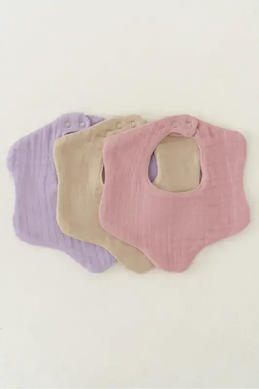 3-слойный 100% органический хлопок 8-слойный муслиновый слюнявчик для девочки с цветочным принтом, нагрудник (МОДЕЛЬ 1) - ELIBABY