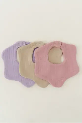 3-слойный 100% органический хлопок 8-слойный муслиновый слюнявчик для девочки с цветочным принтом, нагрудник (МОДЕЛЬ 1) - ELIBABY (1)