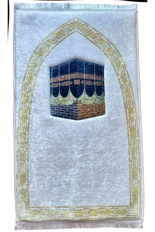 3 Sm Qalin G'ubkali Ortopedik Kadife Sajda Diz Og'ritmaydi Namozlik-OQ HOSHIYA KA'BA - CARPETELLA
