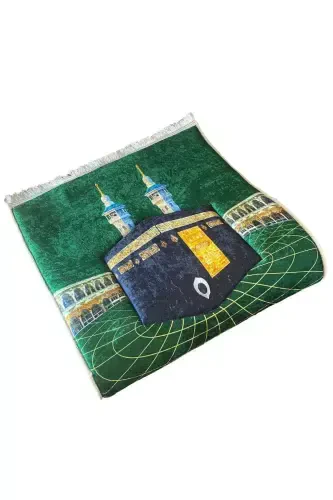 3 sm Qalin G'ubkali Yumshoq Sajda Tizza Og'ritmaydi Seplik Sovg'a Namozlik Katlanadigan-YASHIL KABA - 3