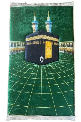 3 sm Qalin G'ubkali Yumshoq Sajda Tizza Og'ritmaydi Seplik Sovg'a Namozlik Katlanadigan-YASHIL KABA - 4