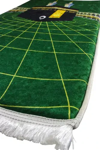 3 sm Qalin G'ubkali Yumshoq Sajda Tizza Og'ritmaydi Seplik Sovg'a Namozlik Katlanadigan-YASHIL KABA - 5