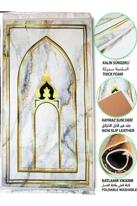 3 sm qalinlikdagi g'ovakli yumshoq joynamoz tizza og'rig'ini oldini oladi, sep uchun sovg'a, namozlik, buklanadigan - kulrang oltin - CARPETELLA