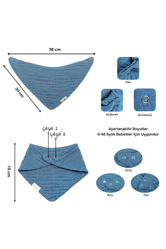 3 шт. 100% органический хлопковый муслиновый детский слюнявчик - слюнявчик для девочек и мальчиков, шарф, воротник - 6