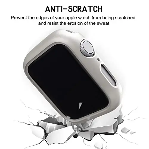 3 шт. совместимых чехла для Apple Watch 45 мм Series 8 Series 7, жесткий ПК бампер защитная рамка [без пленки для экрана], совместим с аксессуарами iWatch 45 мм, черный/розовое золото/звездный свет - 5