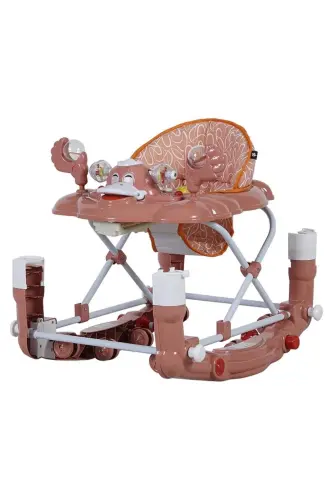 3 Stage Musical Horse Walker with Ant-Themed Food Tray and Rattle Toys to Capture Baby's Attention 
