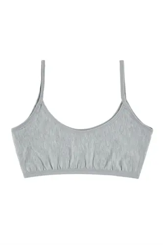 3 штуки серые детские полу-бра без накладок из хлопка молодежные девчачьи учебные бюстгальтеры - 4