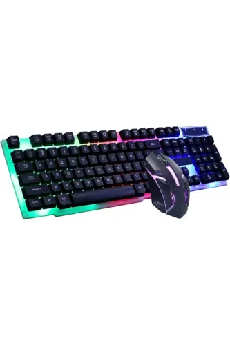 3 ta 1 da O'yinchi Klaviatura To'plami Simli Rgb Yoritishli To'plam Gamer Pc O'yin To'plami Klaviatura - 5