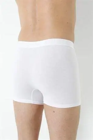 3 Ta oq rangli Lycra mato va elastik bantli erkaklar uchun bokser shimi - 6