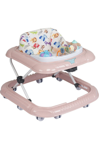 3-Tier Baby Walker with Pink Toys and Feeding Tray with Seat - 2