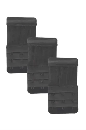 3 Удлинителя для бюстгальтера на черной резинке, широкий дополнительный элемент с 3 крючками - 1