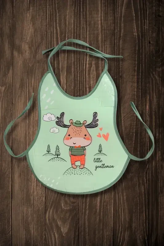 3-х частей набор с принтом, экономичный водонепроницаемый нагрудник, слюнявчик для кормления и игр (0-36 месяцев) - 3