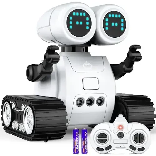 Hamourd Robot Toys for 3 Years Old Boys Girls- Robots with Walkie-Talkie Function, Gesture Sensing, Flexible Head & Arms, Programming Motion, Dance Moves, Music, and Shining LED Eyes, Kids Toys Gifts - MODAZONE