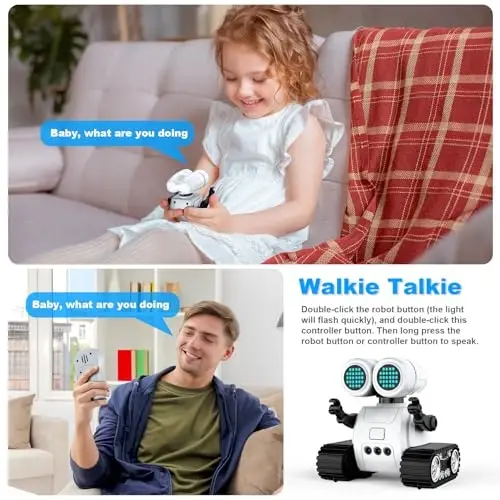 Hamourd Robot Toys for 3 Years Old Boys Girls- Robots with Walkie-Talkie Function, Gesture Sensing, Flexible Head & Arms, Programming Motion, Dance Moves, Music, and Shining LED Eyes, Kids Toys Gifts - 4