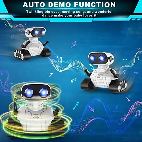 Hamourd Robot Toys for 3 Years Old Boys Girls- Rechargeable Remote Control Robots, Emo Robot with Auto-Demonstration, Flexible Head & Arms, Dance Moves, Music, and Shining LED Eyes, Kids Toys Gifts - 3