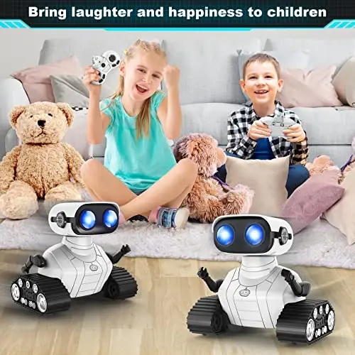 Hamourd Robot Toys for 3 Years Old Boys Girls- Rechargeable Remote Control Robots, Emo Robot with Auto-Demonstration, Flexible Head & Arms, Dance Moves, Music, and Shining LED Eyes, Kids Toys Gifts - 5